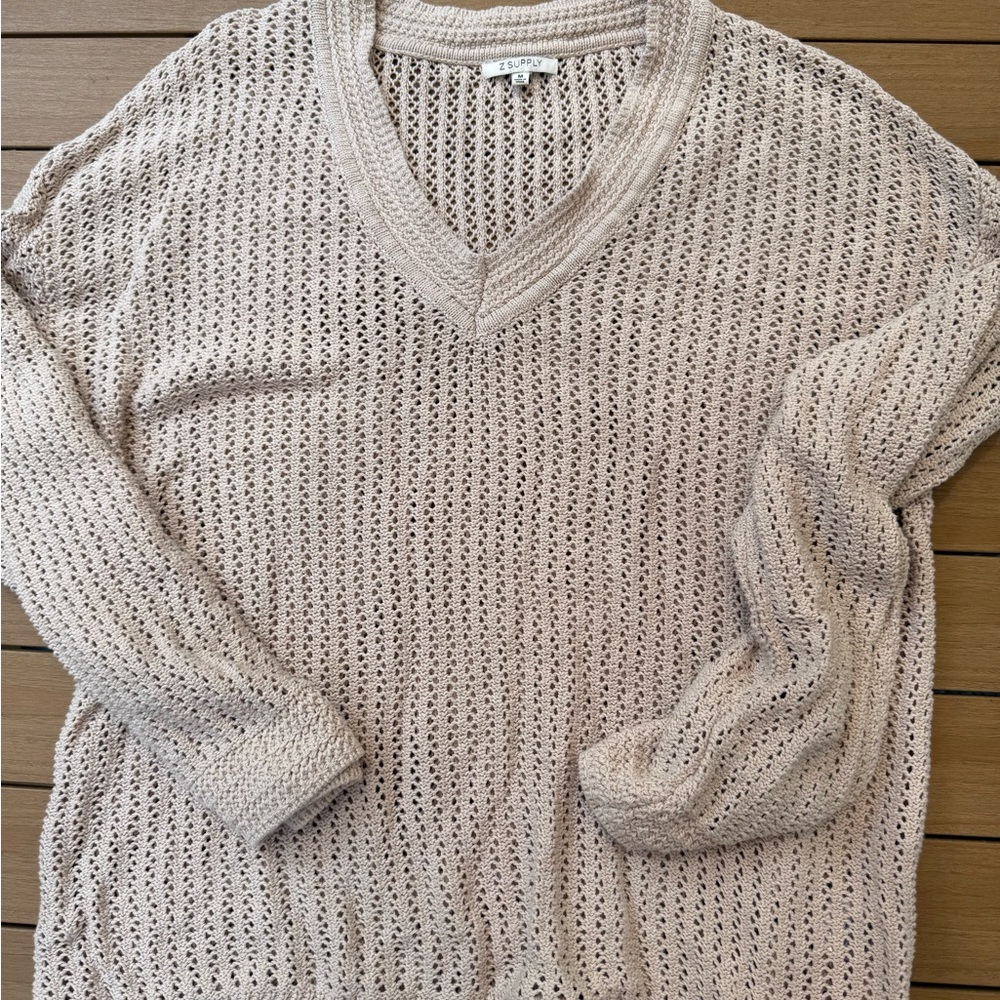 Women's Cream Z Supply Crochet Sweater. Size Medium. Excellent Condition.